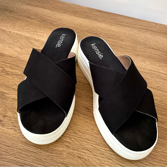 Kensie Platform Slides Sandals Size 7 - Picture 1 of 9